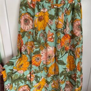 Lane Bryant Floral Maxi Skirt - Orange, Pink, Green